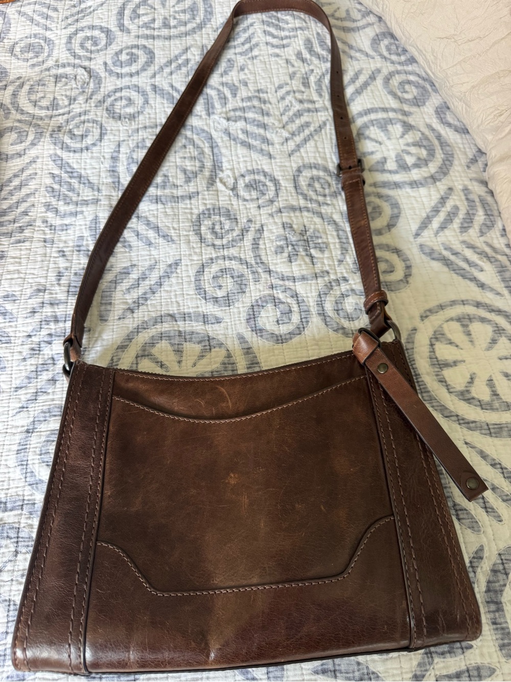 Frye Brown Leather Adjustable Crossbody Bag